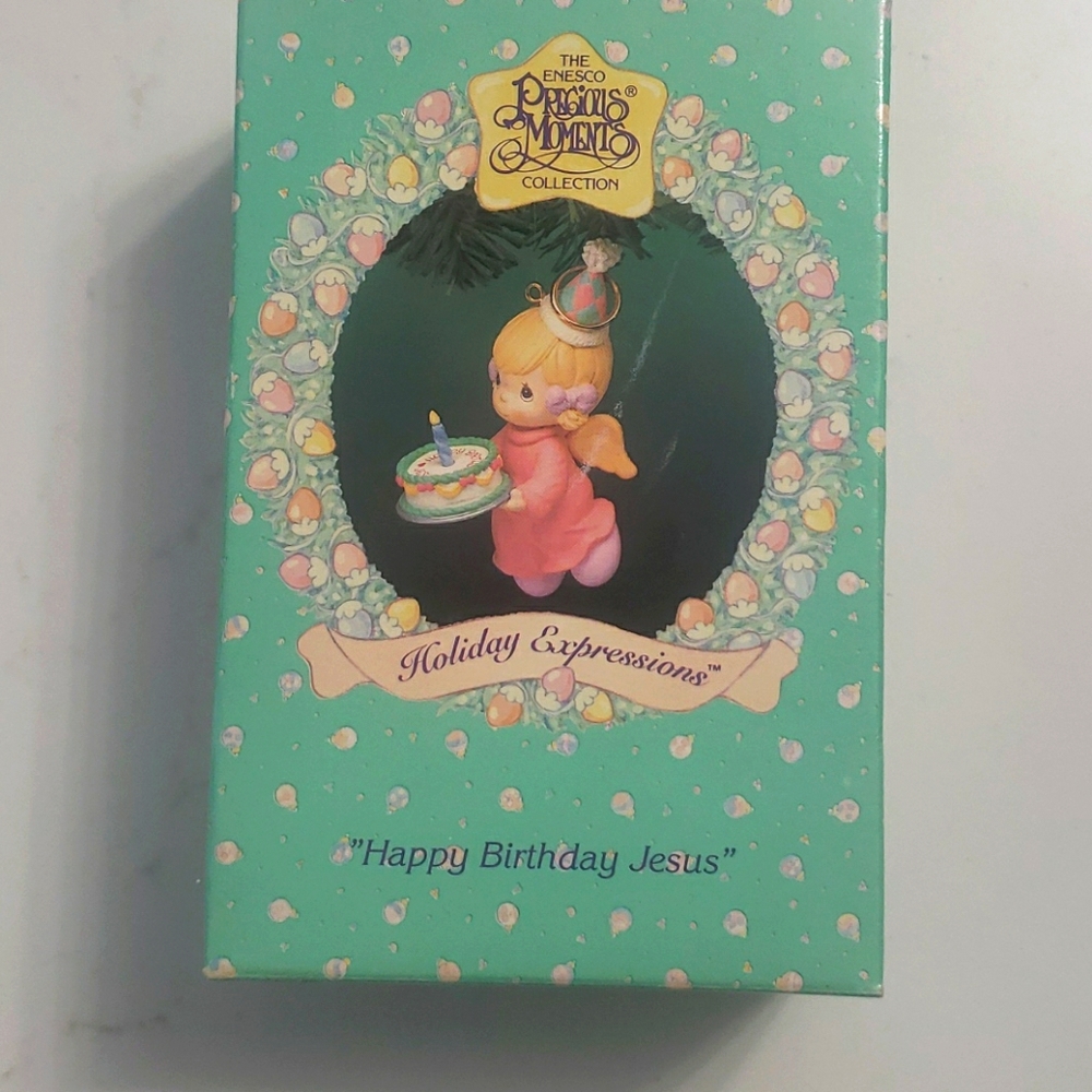 Precious moments ornament happy birthday Jesus 1995 Enesco Original Box Vintage